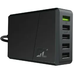 ChargeSource 5 Ladegerät Schnellladung (5x USB, Smart und Ultra Charge, modernes Design, Überspannungsschutz, Kurzschlussschutz)