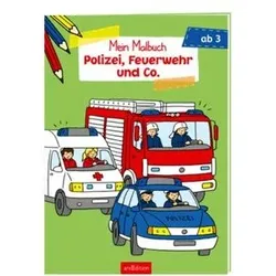 ARSEDITION 978-3-8458-1696-8 Malbuch ab 3 Jahren - Polizei, Feuerwehr und Co. VE 5