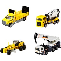 Matchbox HCC07 - Baumaschinen 4er-Pack, unterschiedliche Baustellenfahrzeuge, Spielfahrzeuge mit beweglichen Teilen, Spielzeug ab 3 Jahren
