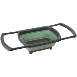 WellHome - Faltbarer Geschirrkorb in Grün und Grau 29x26x13,5cm