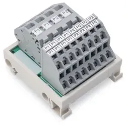 Wago 830-800/000-305 Potentialverteilermodul, 2 Potentiale, mit je 2 Einspeiseklemmstellen, grau 830800000305