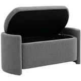 Homcom Sitzbank, Bettbank mit Stauraum, Polsterbank mit Deckel, Samtoptik, Aufbewahrungsbank, Truhenbank für Wohnzimmer, Schlafzimmer, Grau, 105 x 44 x 45,5 cm