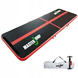 Masterline Airtrack Master aufblasbare Gymnastikmatratze MAS-B860-Schwarz-Rot 300 x 100 x 10 cm - Schwarz Rot