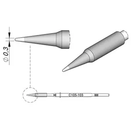 JBC Tools C115103 Lötspitze Rundform, gerade Spitzen-Größe 0.3mm Inhalt 1St.