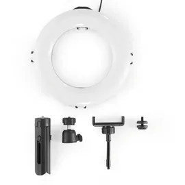Hama LED Ringlicht mit Stativ Handy, 8“ Ringleuchte, 21 cm Durchmesser