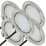 Rolux Möbel Einbauleuchte Emma 12V ultra flach x 3W LED-Einbaustrahler 55mm Lochausschnitt 180lm inkl. LED Trafo und Mini Verteiler 3000K Warmweiß