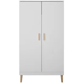 raumhirsch furniture Kinderkleiderschrank Kubi 55 x 184 x 100 cm Eiche massiv weiß