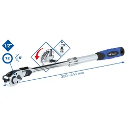 Brilliant Tools 1/2' Teleskop-Umschaltknarre mit flexibelem Kopf Umschaltknarre  BT022993