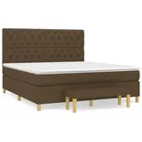 vidaXL Boxspringbett mit Matratze Dunkelbraun 160x200 cm Stoff