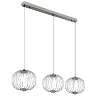 GLOBO Hängelampe Esstischlampe Pendellampe chrom LED Wohnzimmerlampe 3 flammig h 150cm