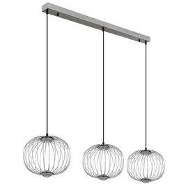 GLOBO Hängelampe Esstischlampe Pendellampe chrom LED Wohnzimmerlampe 3 flammig h 150cm