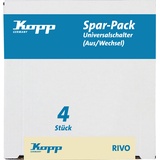 Kopp Profi-Pack: 4 Universalschalter (Aus-/Wechselschalter), 10AX, 250V~,Rivo anthrazit, 581615057