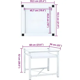 vidaXL Waschmaschinen-Untergestell mit Ausziehbarer Ablage, Weiß, 60 x 56,5 x 53,5 cm