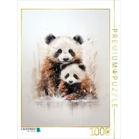 Calvendo Puzzle Knuddelige Pandarfamilie in Acrylfarbe 1000 Teile Lege-Größe