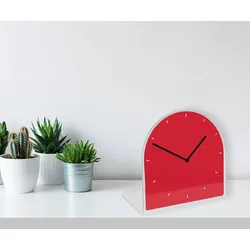 Tischuhr QUEENCE "Helene", rot, Tischuhren, Tisch, Uhr, modern, geräuschlos