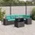 vidaXL Gartensofa-Set mit Kissen, schwarzes Polyrattan