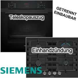 Siemens Backofenset 71L + Gaskochfeld Eco Clean 3D Heißluft