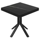 BE | Bistro Tisch | 80 x 80 x 77 cm | Quadratisch | Schwarz Rand | Schwarz Ma...