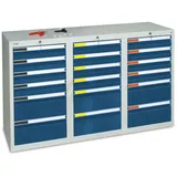 stumpf metall Schubladenschrank Serie Esta 18 Schubladen lichtgrau