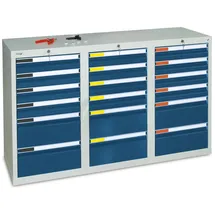 stumpf metall Schubladenschrank Serie Esta 18 Schubladen lichtgrau