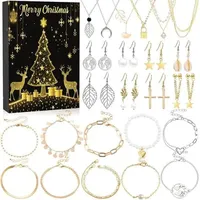 Goldschmuck-Adventskalender 2025 - 24-tägige Gold- und Silber-Schmuck-Adventskalender - Mit Ohrringen - Ideal für Weihnachtsdekoration, Schmuck-G...