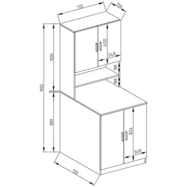 Vicco Liana, Weiß, Badschrank Hochschrank Badregal Überbau