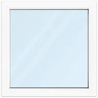 Fenster 85x85 cm, Kunststoff Profil aluplast IDEAL® 4000, Weiß, 850x850 mm, einteilig festverglast, 2-fach Verglasung, individuell konfigurieren