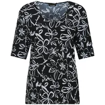 GOLDNER Cityshirt floral Schwarz 22