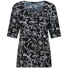GOLDNER Cityshirt floral Schwarz 22