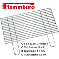 Boomex Grillrost 58 x 30 cm Stahl verchromt