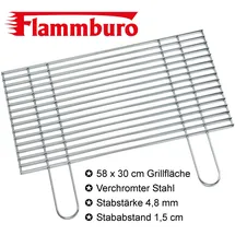 Boomex Grillrost 58 x 30 cm Stahl verchromt