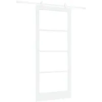 vidaXL Haustür Schiebetür ORKDAL Weiß 93 x 211 cm Massivholz Kiefer und Glas (1-St) weiß