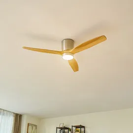 LUCANDE Faipari 26 cm Deckenventilator Nikkel/Holz