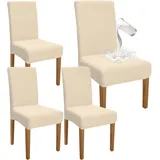 LuxusKollektion Hängedekoration Stuhlhussen Wasserdicht Stretch Abnehmbar Esszimmer 4er Set Beige