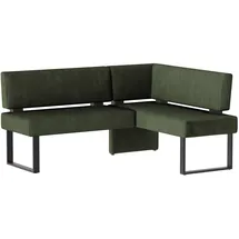 Home Affaire Eckbank HOME AFFAIRE "Oliver mit Metallgestell, Küchenbank", grün (dunkelgrün (castello 8641), schwarz), B:200cm H:89cm T:160cm, Holzwerkstoff, Massivholz, Polyester, Sitzbänke, Eckbank, verschiedene Bezüge Cord Esszimmerbank OTTOs Choice