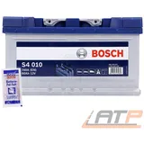 BOSCH AUTOBATTERIE 12V 80Ah STARTERBATTERIE 740A INKL LIQUI MOLY BATTERIEPOLFETT