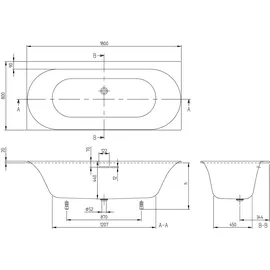 Villeroy & Boch Loop & Friends Rechteckbadewanne 80 x 180 cm (UAC180LOF2B2V01)