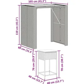 vidaXL Gartenbar-Set 5-tlg. Grau