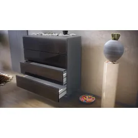 Vladon Pavos 76 x 76 x 35 cm Anthrazit matt/Grau Hochglanz