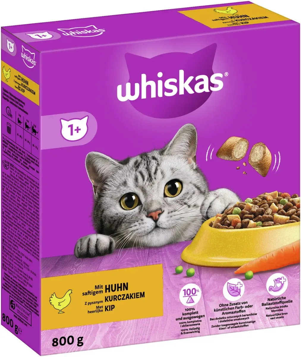 Whiskas 1+ 800 Gramm Katzentrockenfutter Huhn