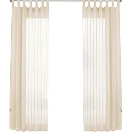 Gardinenbox Gardine Schlaufen 140 x 175 cm creme 2 St.