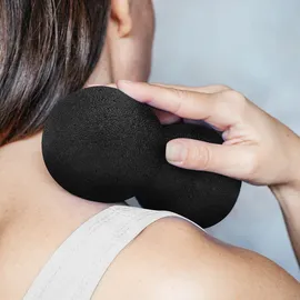 casativo Faszienmassageball Duo (8 cm, schwarz): Punktuelle Massage für Nacken, Rücken & mehr. Einfache Anwendung für effektive Entspannung