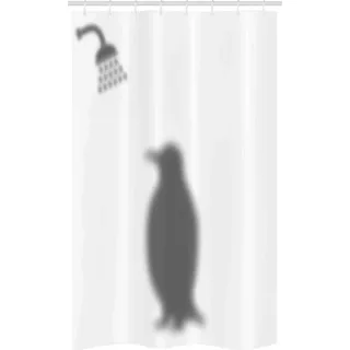 ABAKUHAUS Duschvorhang Pinguin 120 x 180 cm grau