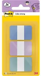 Post-it-Lesezeichen, rechteckig, 6,985 x 13,97 x 0,07 cm, Pastellfarben, mehrfarbig (Pastellblau, Lila und Grün), 36er-Pack