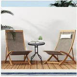 CHICFURN Gartentisch Balkontisch rund Ø60xH70 cm aus Metall mit Sicherheitsglas (Packung, 1-St., Für Garten und Balkon), Runder Tisch aus Metall mit Sicherheitsglas