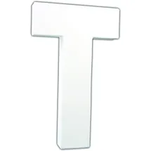 Décopatch Pappmaché Träger Buchstabe T 3 Stück 3x12,5x20,5 cm Weiß