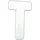 Décopatch Pappmaché Träger Buchstabe T 3 Stück 3x12,5x20,5 cm Weiß