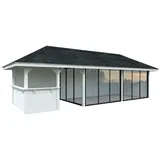 Palmako Pavillon Bianca 24,9 m2 Set 519 Slide Plus mit Isolierglas-Schiebetüren weiß lackiert
