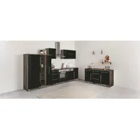 Kochstation Küchenzeile »KS-Samos«, mit E-Geräten, Breite 340 cm, schwarz