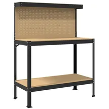 vidaXL Werkbänke mit Regal Schwarz 81 x 41 x 145 cm Holzwerkstoff